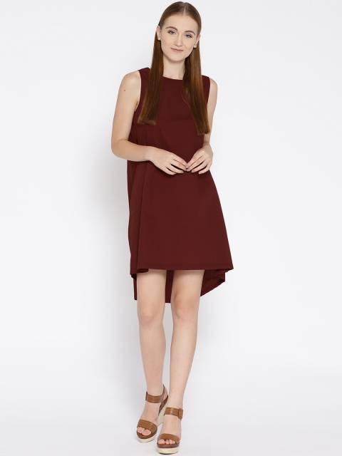 

OVS Women Burgundy Solid A-Line Dress