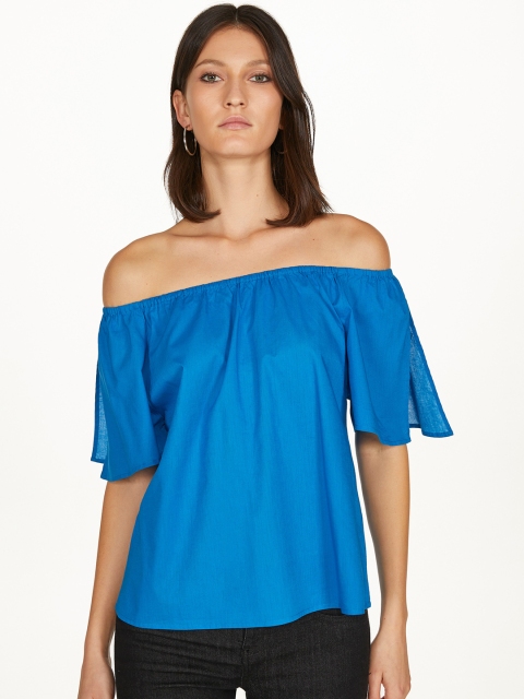 

OVS Women Blue Solid Top