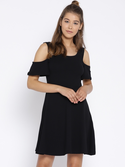 

OVS Women Black Solid Fit and Flare Dress