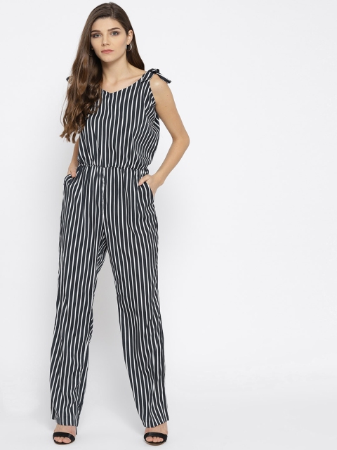

OVS Women Navy Blue & White Striped Basic Jumpsuit