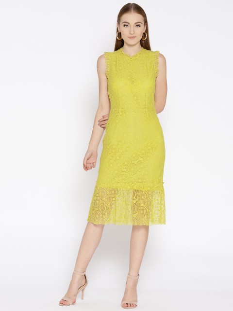

OVS Women Lime Green Self-Design Sheath Dress