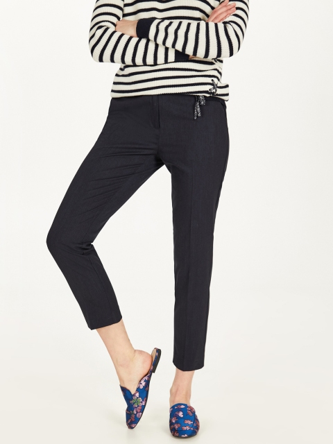 

OVS Women Navy Blue Slim Fit Solid Regular Trousers