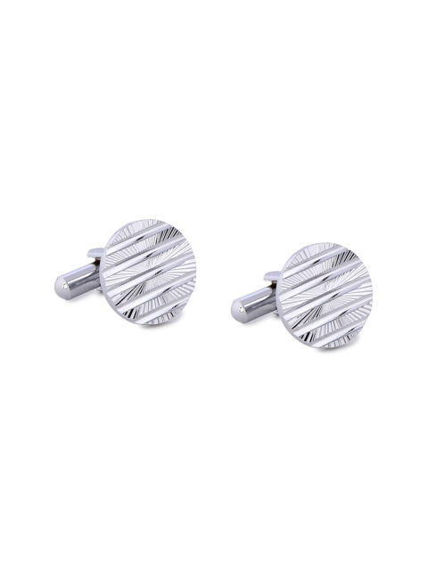 

ZIDO Silver-Toned Round Cufflinks