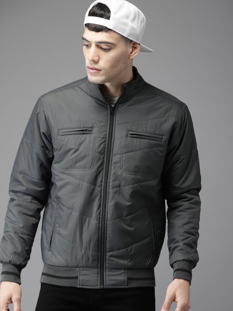 

Moda Rapido Men Grey Solid Bomber