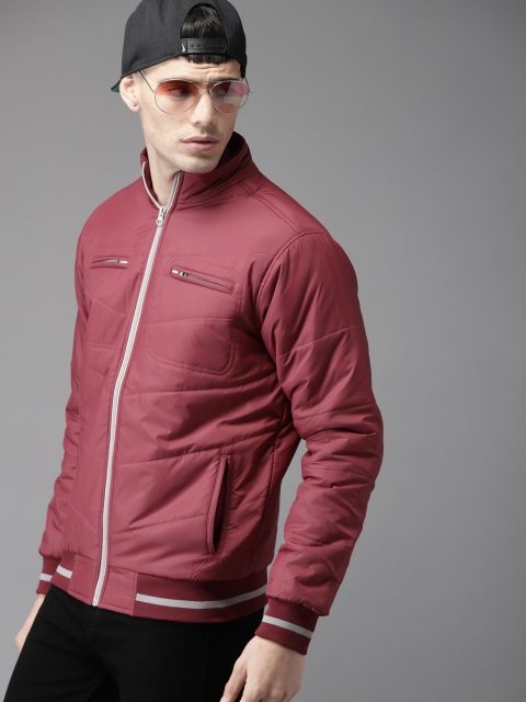 

Moda Rapido Men Maroon Solid Bomber