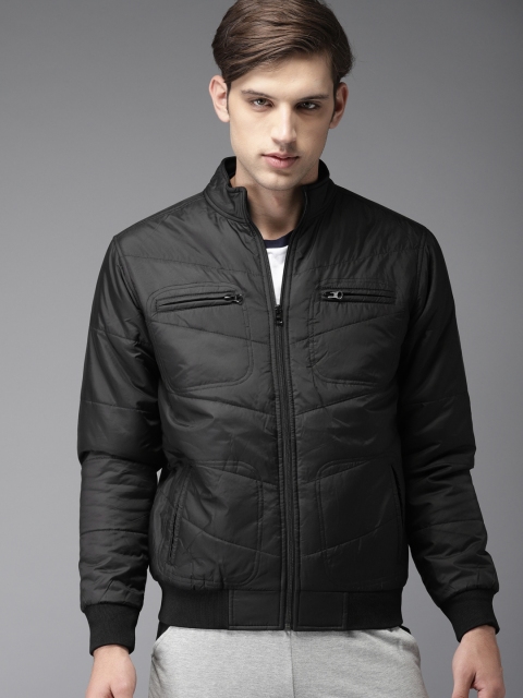 

HERE&NOW Men Black Solid Bomber