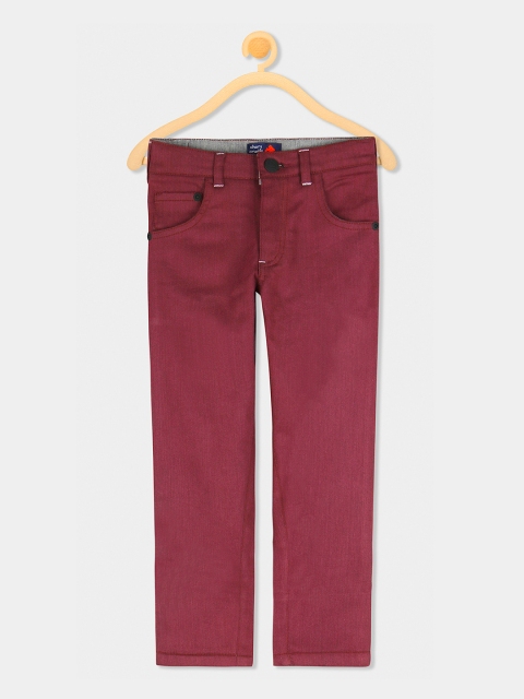 

Cherry Crumble Kids Unisex Maroon Regular Fit Mid-Rise Clean Look Jeans