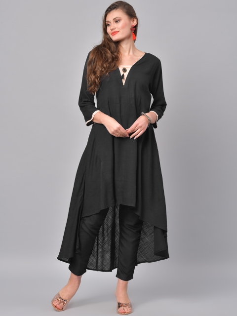

La Firangi Women Black Yoke Design A-Line Kurta