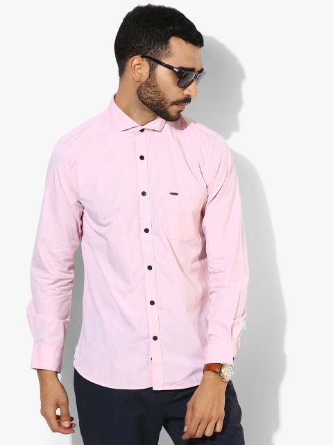 

Peter England Casuals Men Pink Slim Fit Solid Casual Shirt