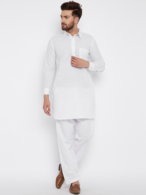 

SOJANYA Men White Solid Kurta with Salwar