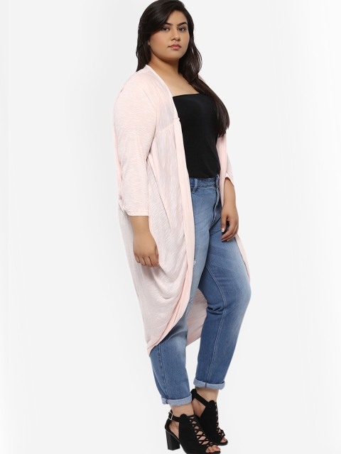 

aLL Plus Size Pink Solid Open Front Shrug