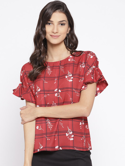 

Vero Moda Women Red Printed Top