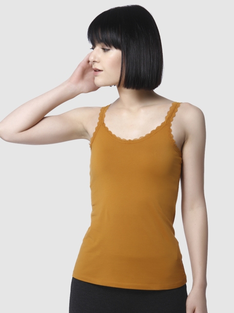 

Vero Moda Women Mustard Yellow Solid Top