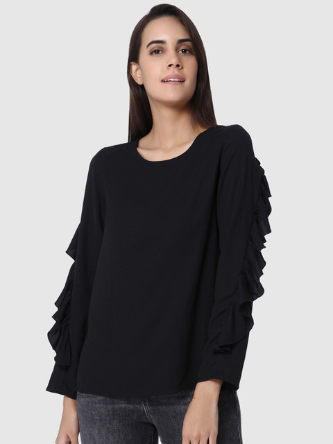 

Vero Moda Women Black Solid Top