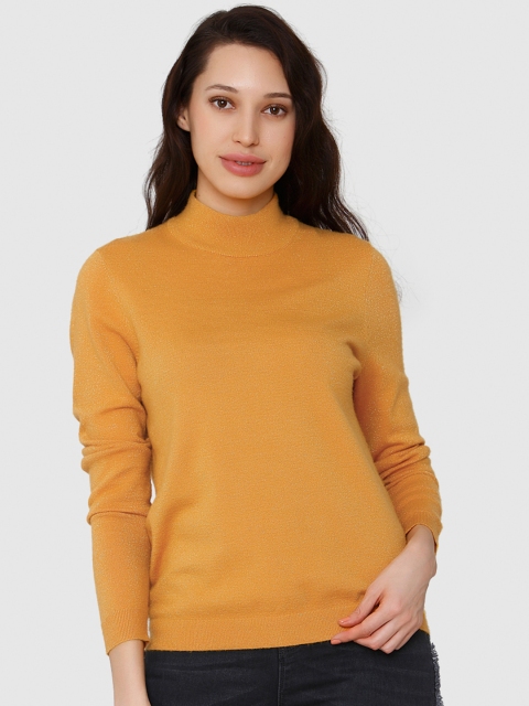 

Vero Moda Women Mustard Yellow Solid Sweater