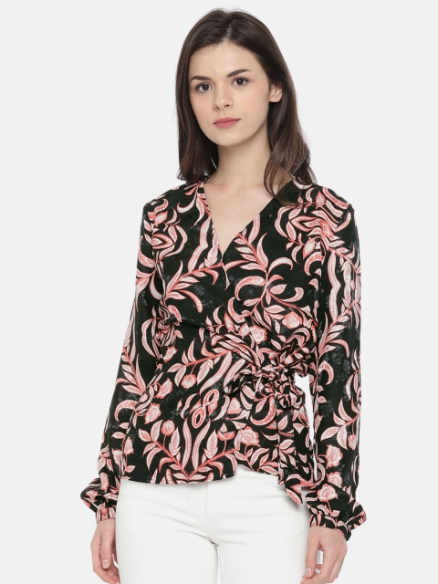 

Vero Moda Women Black & Red Floral Printed Wrap Top