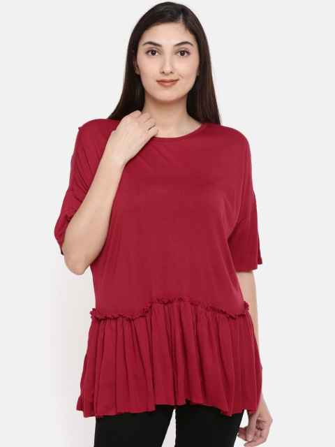 

Vero Moda Women Red Solid A-Line Top