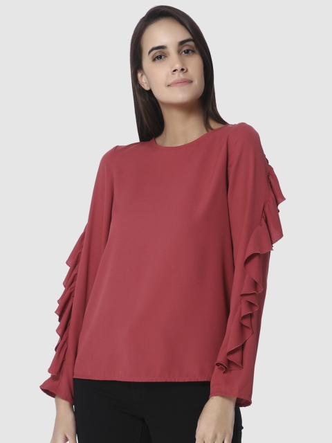 

Vero Moda Women Peach-Coloured Solid Top