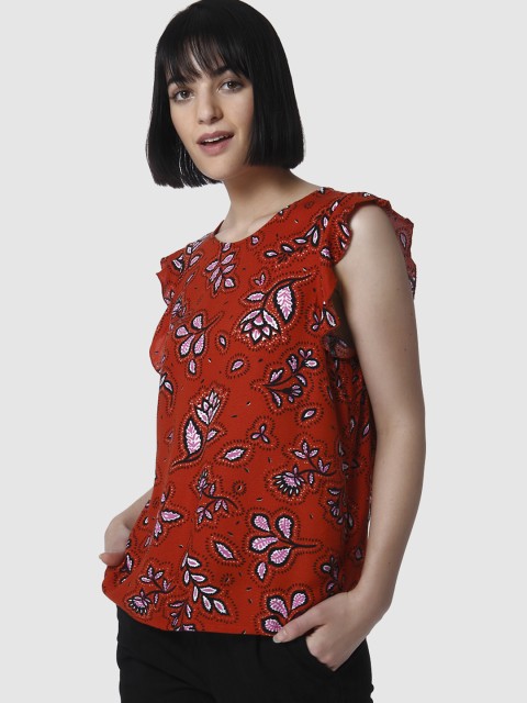 

Vero Moda Women Red Printed Top