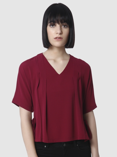 

Vero Moda Women Magenta Solid Top