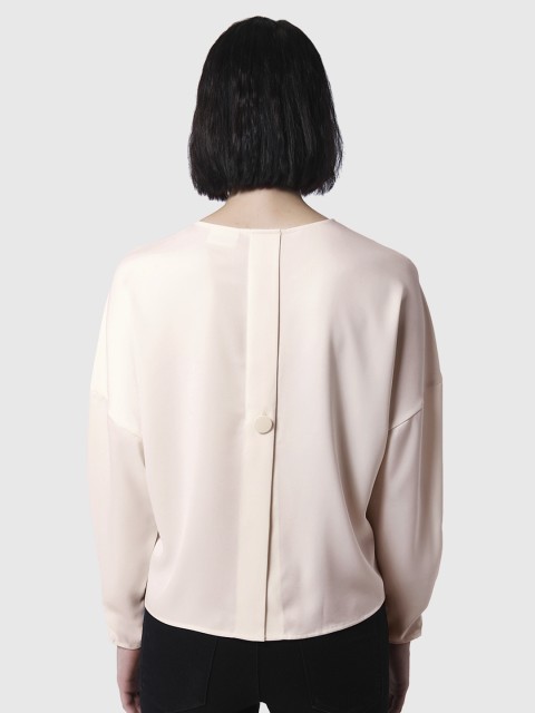 

Vero Moda Women Cream-Coloured Solid Styled Back Top