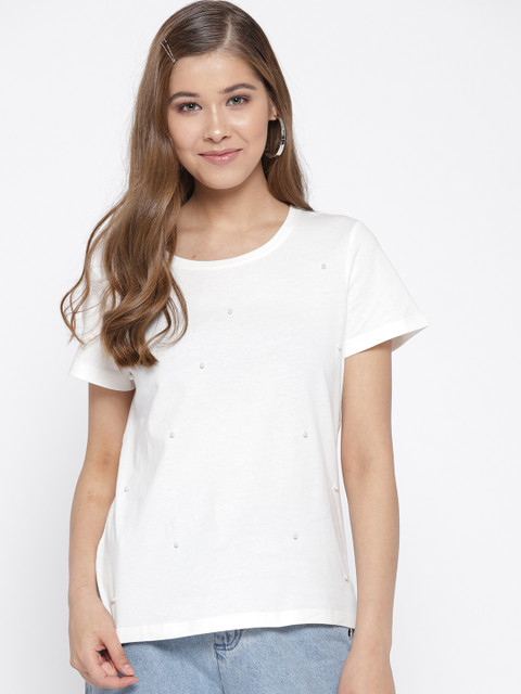 

Vero Moda Women White Embellished Top