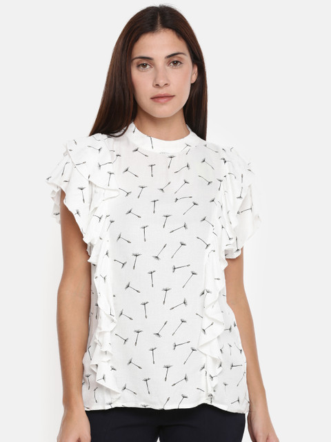 

Vero Moda Women White Floral Printed Top
