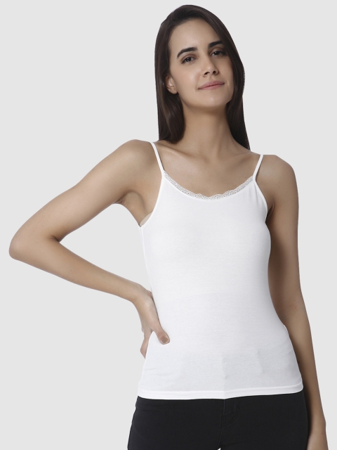 

Vero Moda Women White Solid Spaghetti Top