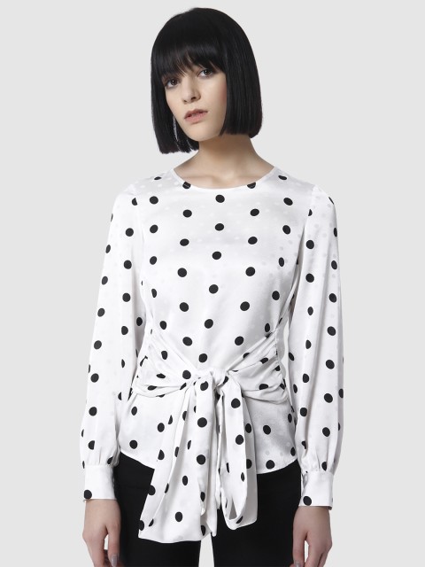

Vero Moda Women White & Black Printed Top