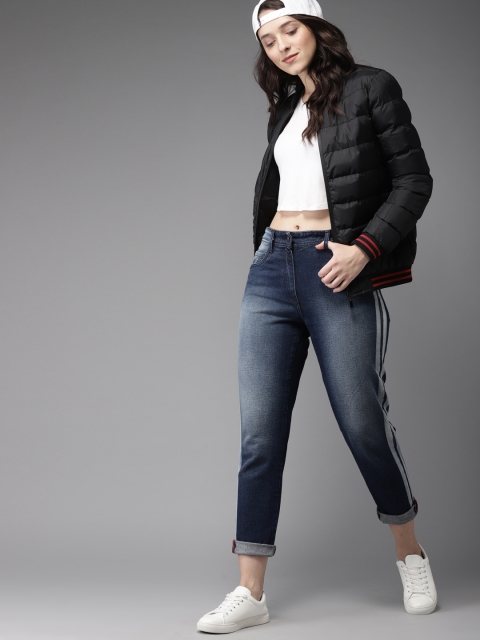 

HERE&NOW Women Black Solid Bomber