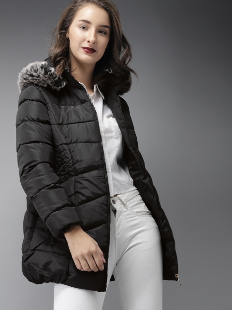 

Moda Rapido Women Black Solid Parka