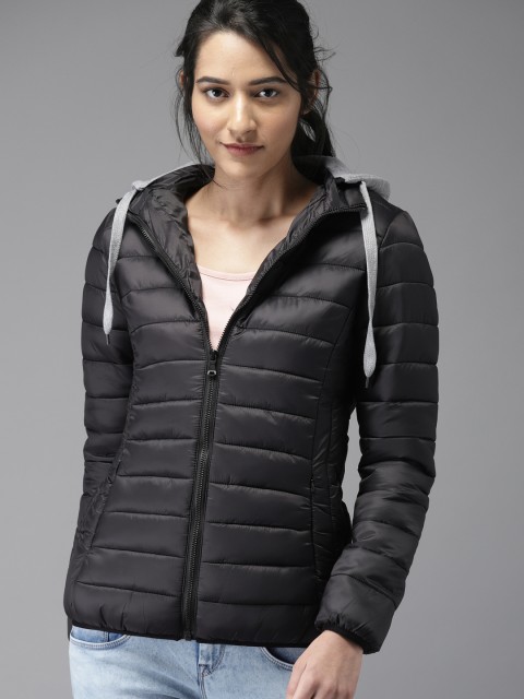

Moda Rapido Women Black Solid Puffer Jacket