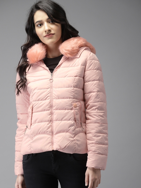 

Moda Rapido Women Pink Solid Padded Jacket