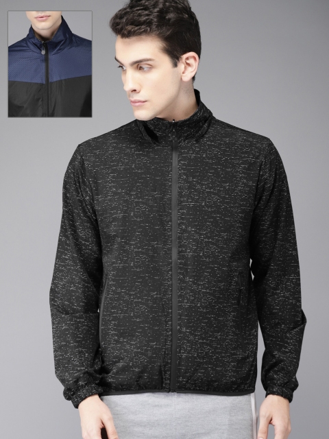 

HERE&NOW Men Black Printed Reversible Tailored Jacket