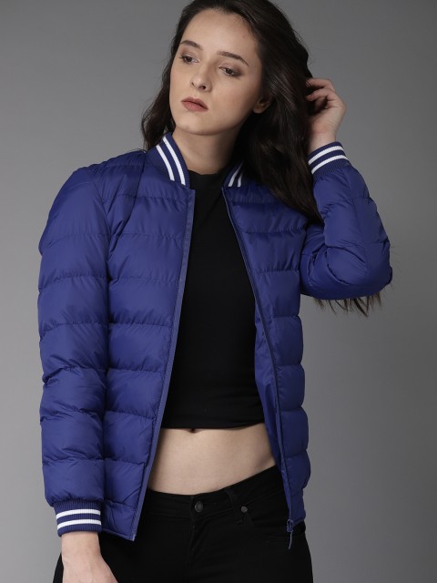 

HERE&NOW Women Blue Solid Puffer Jacket