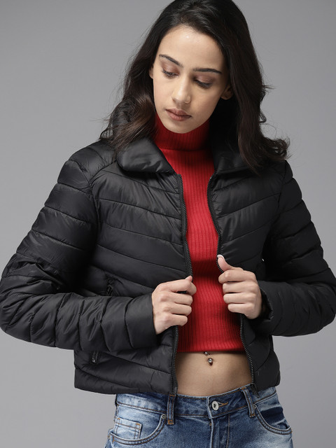 

Moda Rapido Women Black Solid Puffer Jacket