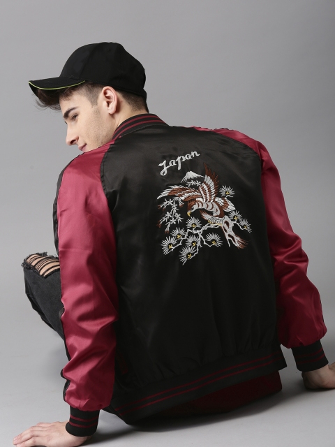

HERE&NOW Men Black Solid Bomber