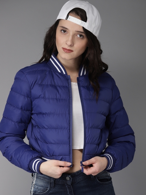 

HERE&NOW Women Blue Solid Puffer Jacket