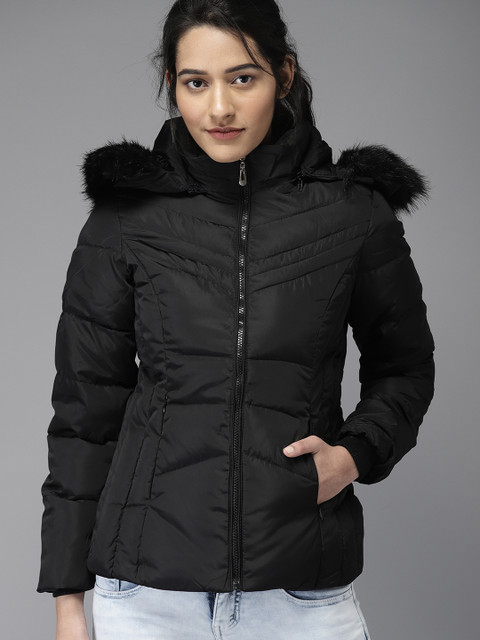 

Moda Rapido Women Black Solid Puffer Jacket