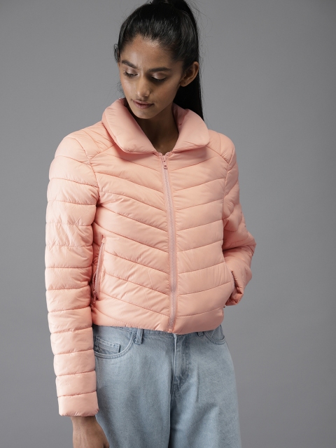 

Moda Rapido Women Pink Solid Padded Jacket