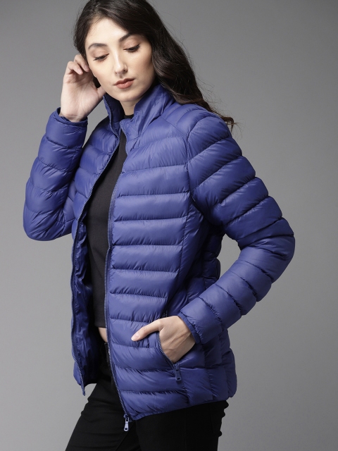 

HERE&NOW Women Blue Solid Puffer Jacket