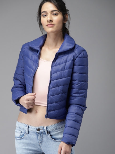 

Moda Rapido Women Blue Solid Padded Jacket