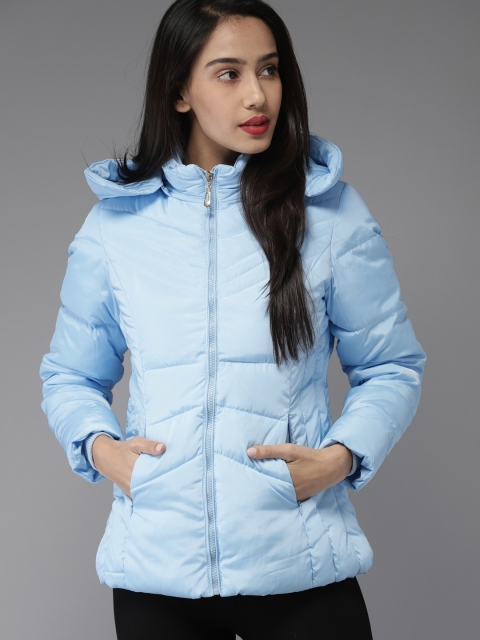 

Moda Rapido Women Blue Solid Padded Jacket