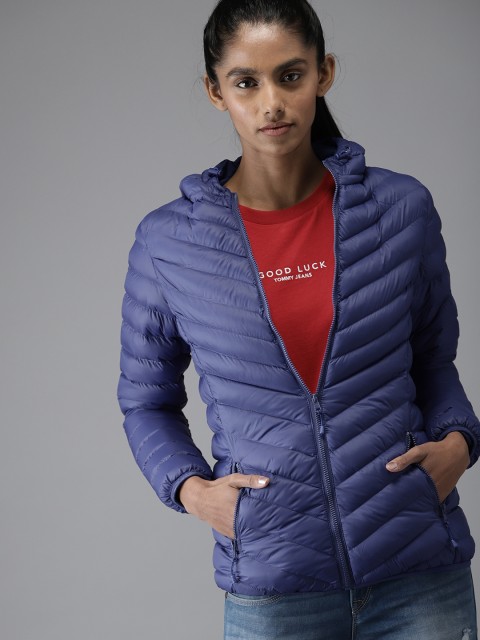 

Moda Rapido Women Blue Solid Puffer Jacket