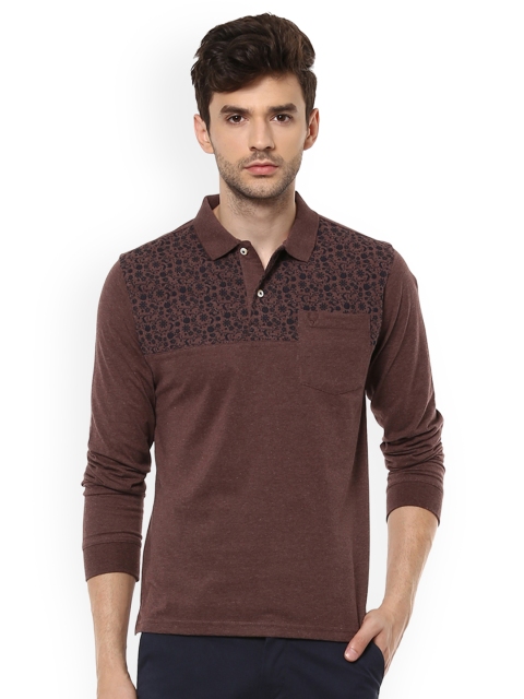 

Allen Solly Men Brown Printed Polo Collar T-shirt