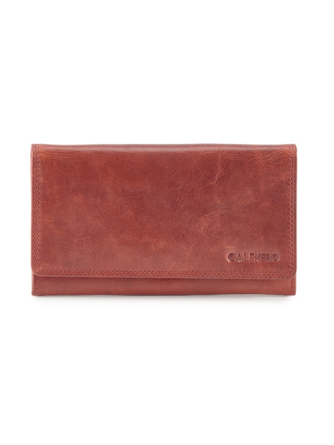 

CALFNERO Women Rust Solid Two Fold Leather Wallet