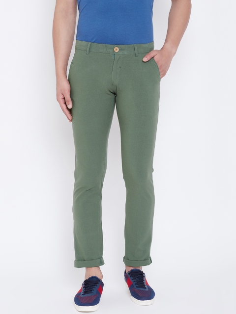 

JUMP USA Men Green Relaxed Slim Fit Solid Chinos