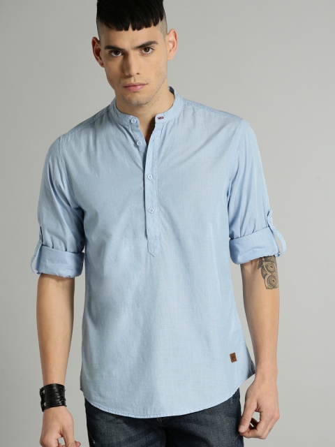 

Roadster Men Blue Regular Fit Solid Casual Shirt