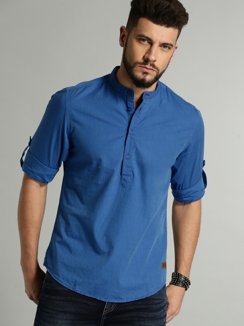 

Roadster Men Blue Regular Fit Solid Casual Shirt