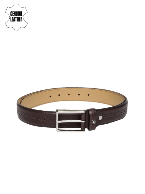 

Louis Philippe Men Brown Woven Design Leather Belt